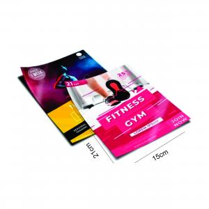 Folheto A5 Couche 80G 10x14 4x1 sem verniz corte reto Colorido frente, preto e branco verso